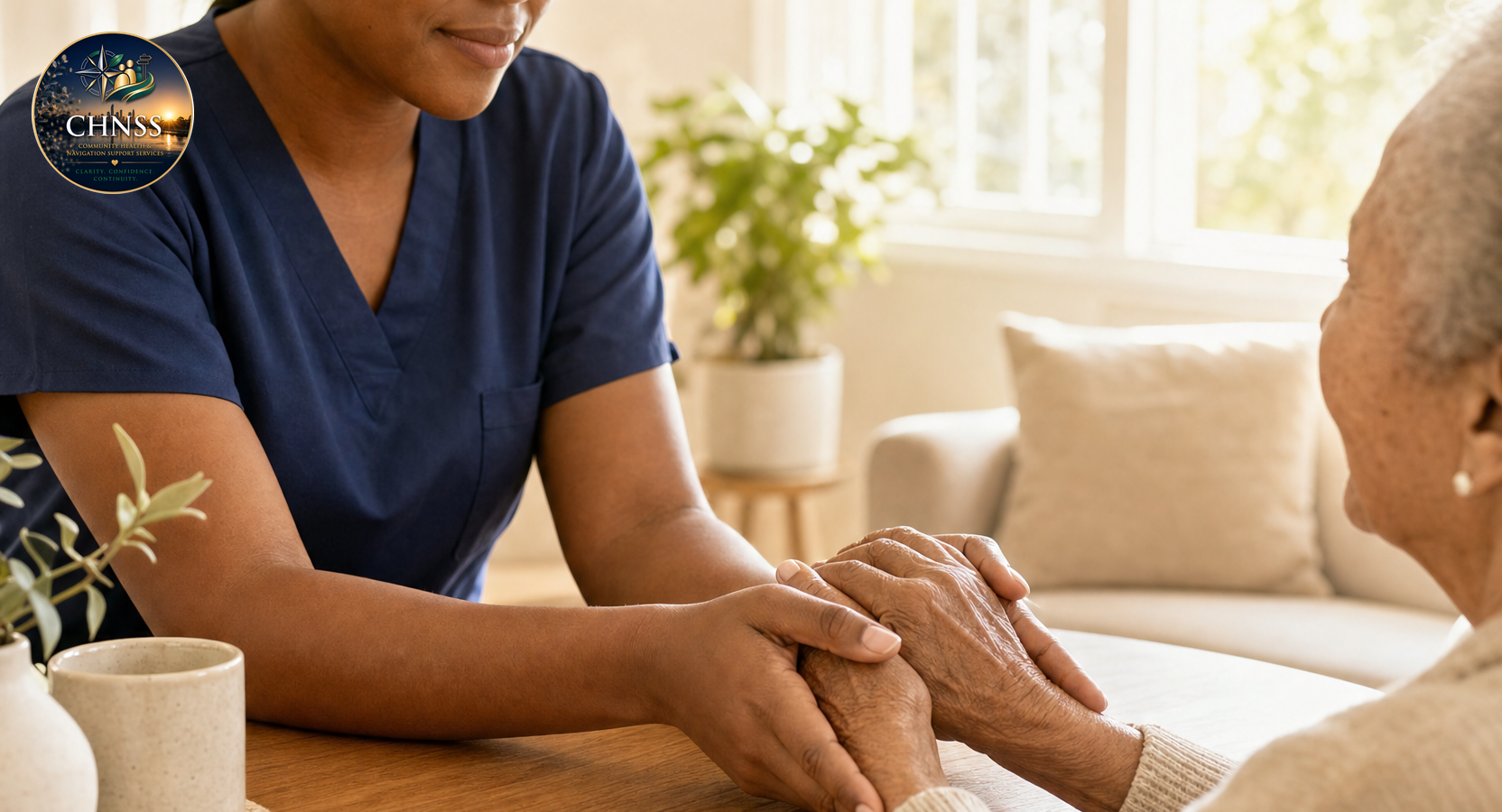 Registered Nurse providing calm clinical support in a community setting